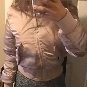 Blush Pink Bomber Jacket